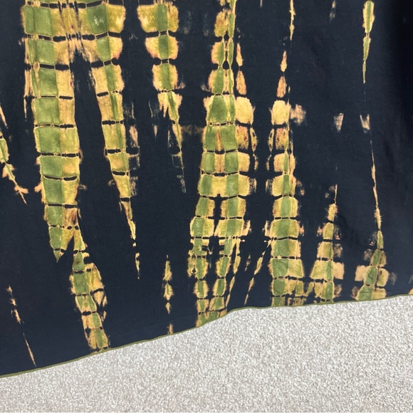 Iguana Tunic Womens Medium Green Rayon V Neck Pullover 3/4 Sleeve Boho- 2216* - Picture 10 of 10